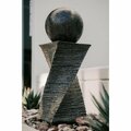 Escenario 30 in. Tall Modern Curved Swirl Sphere Water Fountain - Black - Indoor Outdoor Decor ES2844912